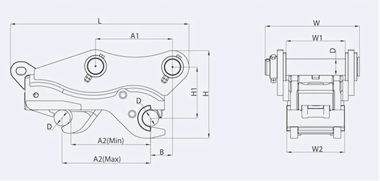 Excavator Hydraulic Hitch Coupler Quick Connector