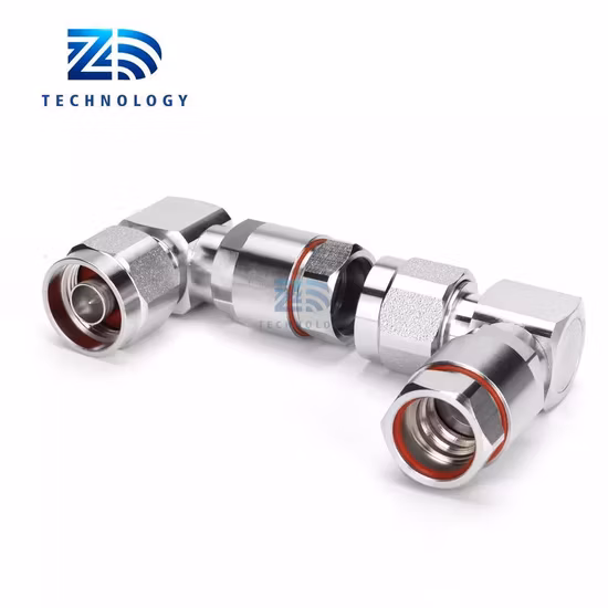 Conector RF de ángulo recto N macho para conectores de cables súper flexibles de 1/2 